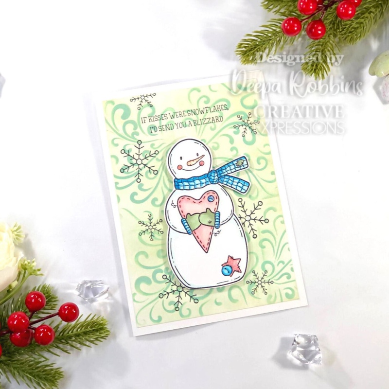 Creative Expressions Sam Poole Snowman Kisses 6 In X 4 In Clear Stamp Set