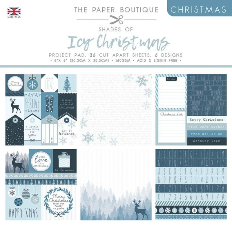 The Paper Boutique Christmas - Shades Of Icy Christmas 8 In X 8 In Project Pad