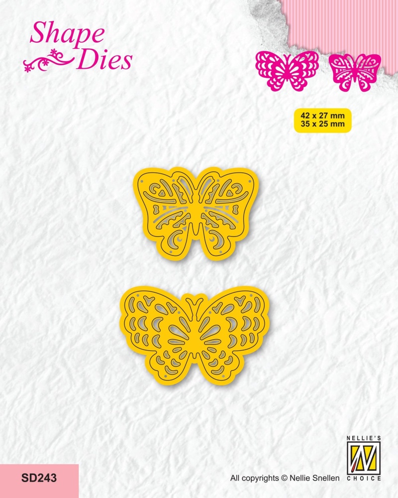 Nellie's Choice Shape Die - Garden - 2 Butterflies-1