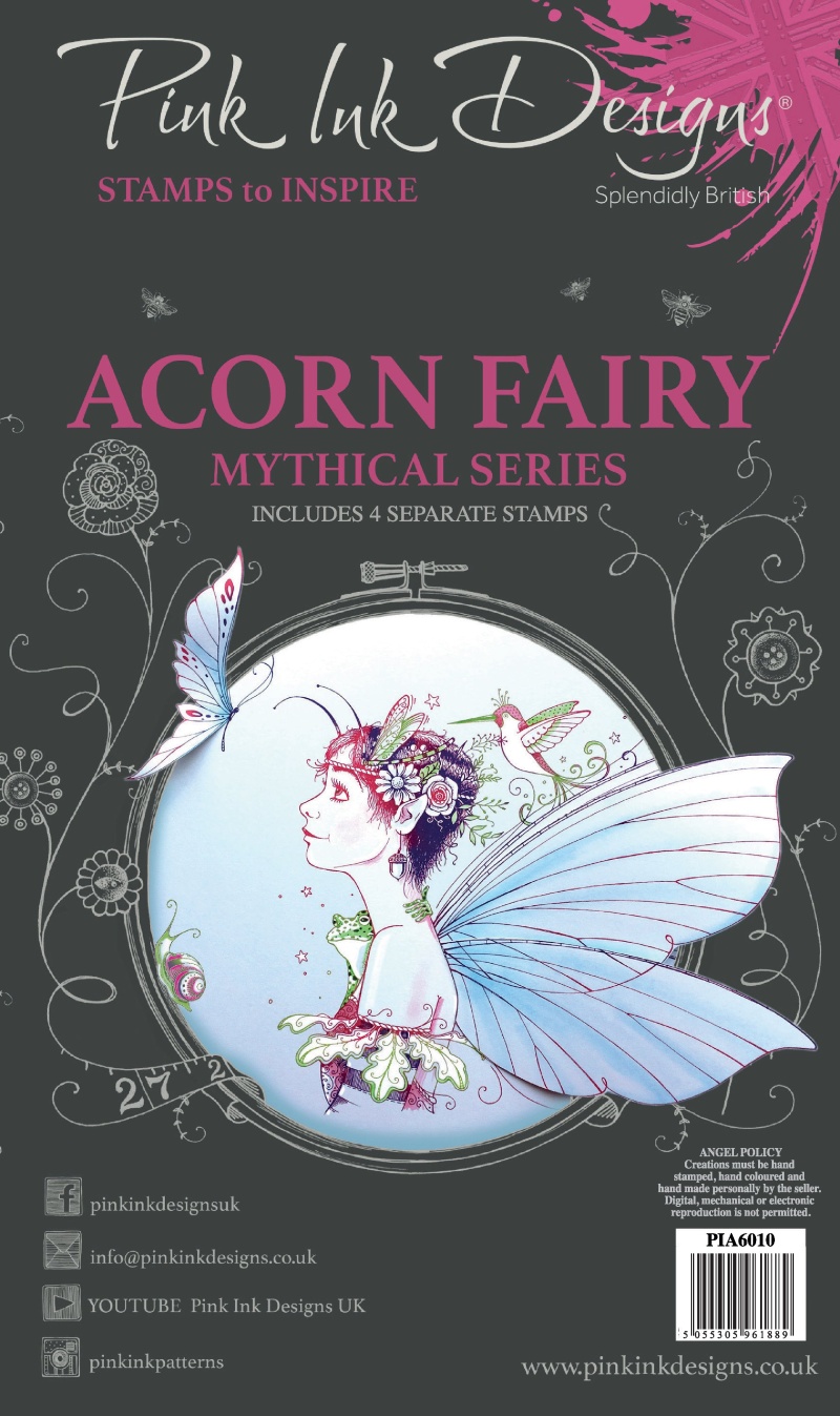 Pink Ink Designs Acorn Fairy A6 Clear Stamp Set