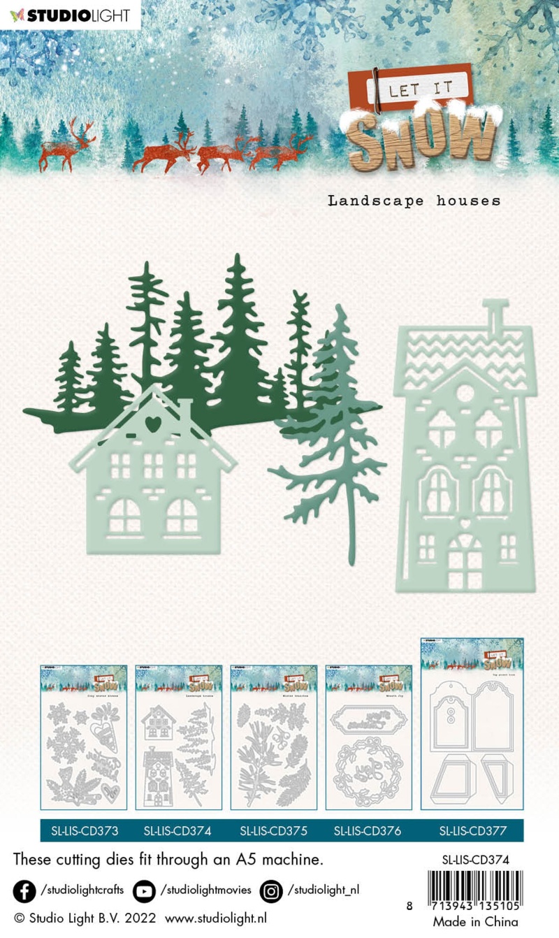 Sl Cutting Dies Landscape Houses Let It Snow 102X143x1mm 4 Pc Nr.374