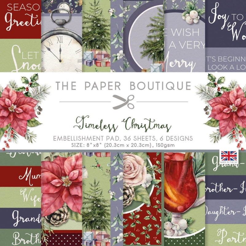 The Paper Boutique Timeless Christmas 8X8 Embellishments Pad