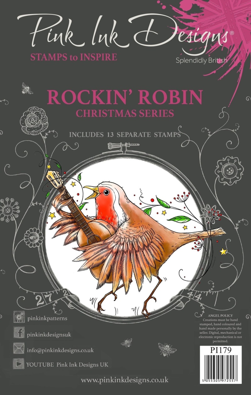 Pink Ink Designs Rockin Robin 6 In X 8 In Clear Stamp Set