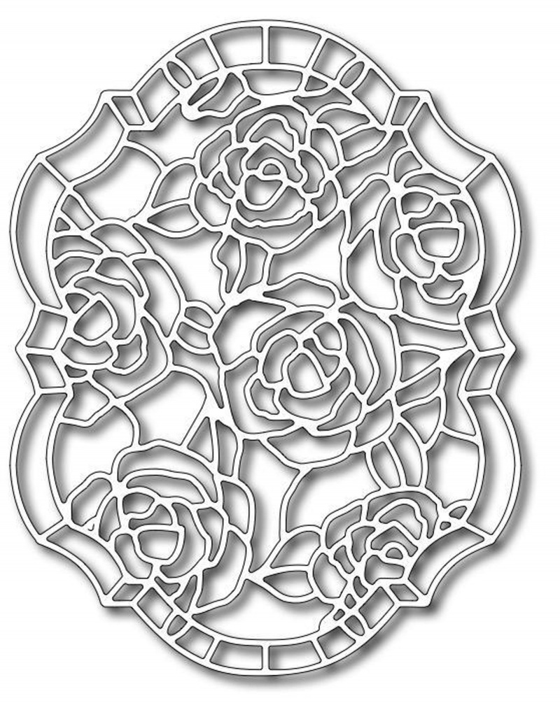 Frantic Stamper Precision Die - Roses Stained Glass