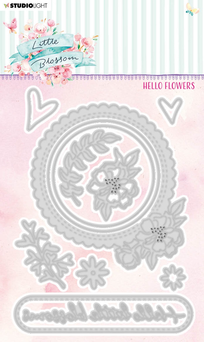 Sl Cutting Die Hello Flowers Little Blossom 102X142x1mm 1 Pc Nr.196