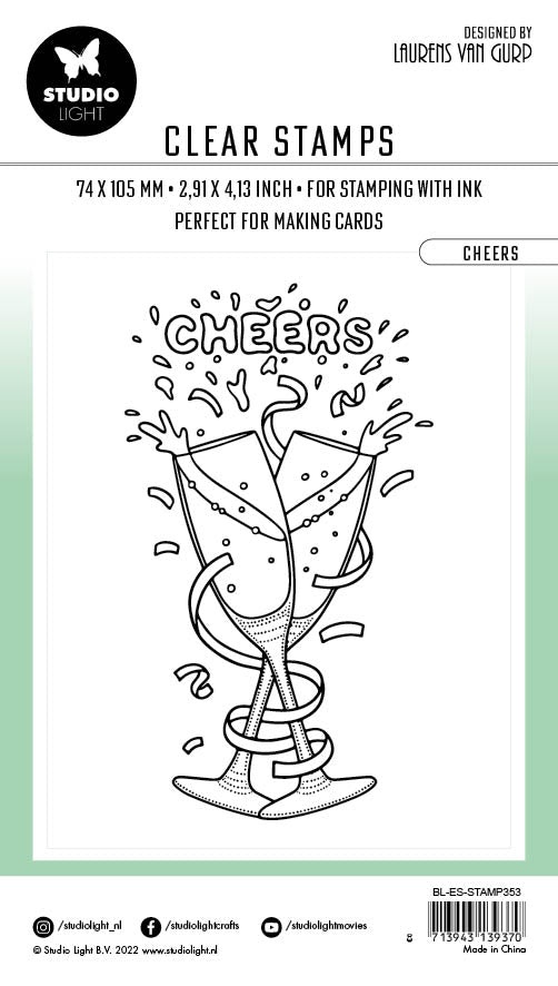 Bl Clear Stamp Cheers By Laurens 105X74x3mm 1 Pc Nr.353