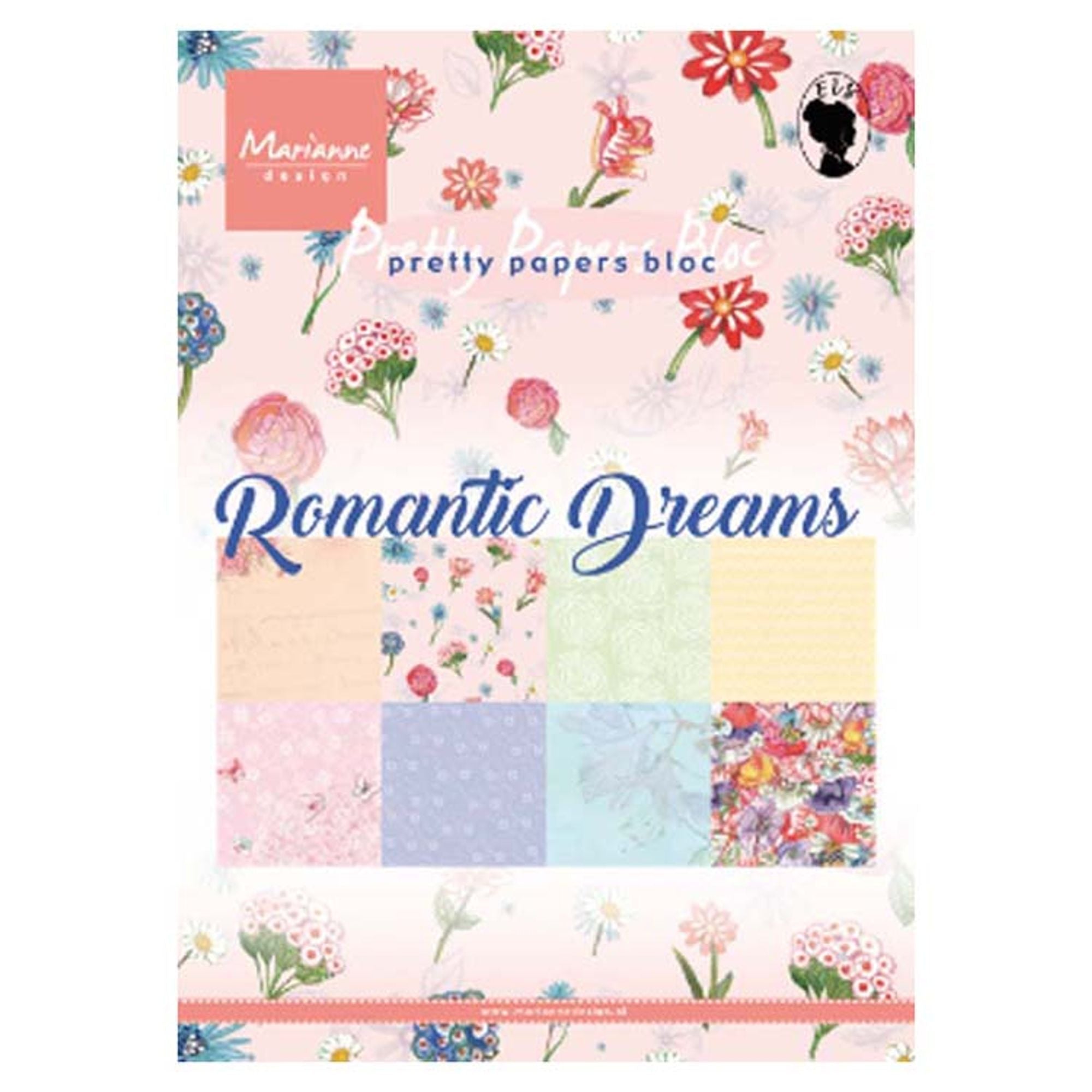 Marianne Design A5 Pretty Paper Bloc Romantic Dreams