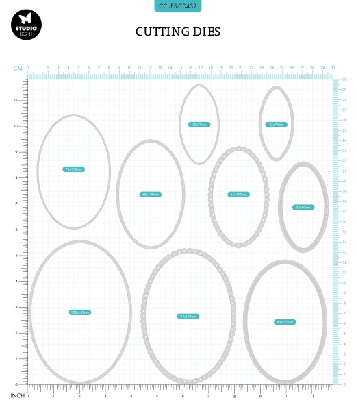 CCL Cutting Die Nested Ovals Essentials 142X102x1mm 9 PC Nr.432