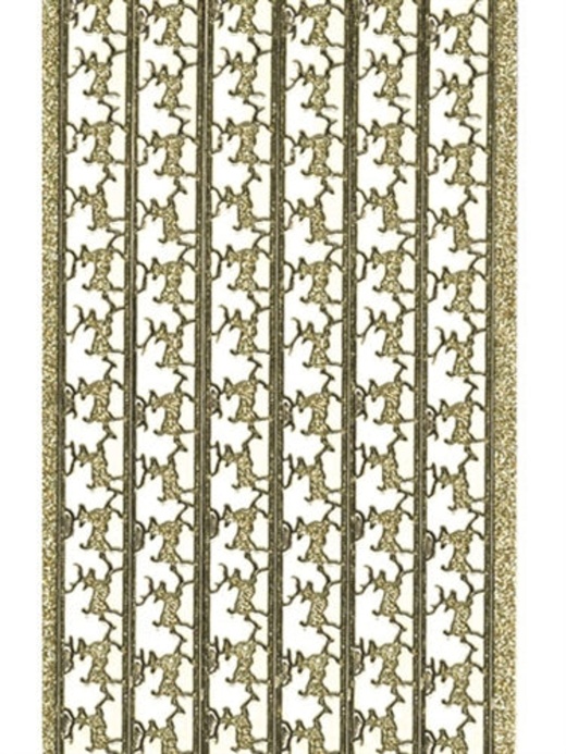 Deco Stickers - Reindeer Border - Glitter Silver