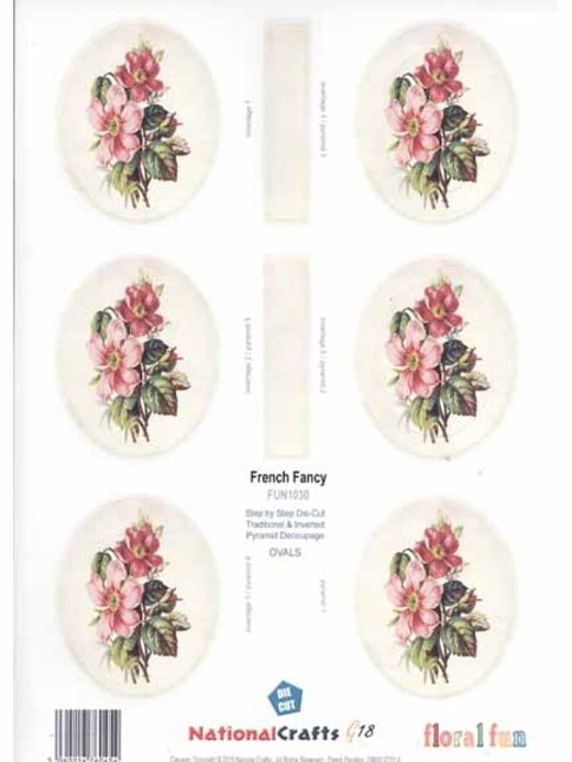French Fancy Oval Flower Decoupage Set - National Crafts G18