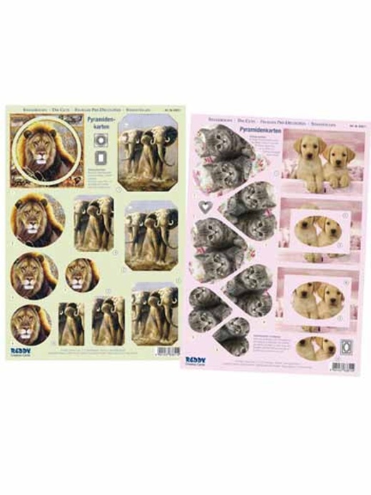 3D Precut - 2 Sheets Animals Elephant/Puppies