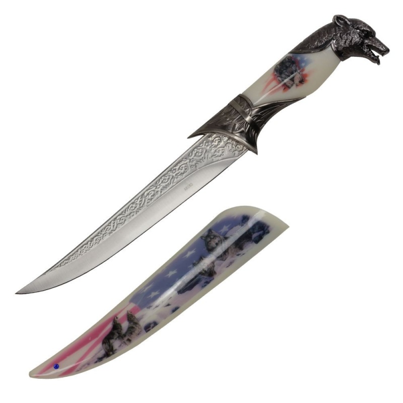 Alaska Wolf Dagger With American Pride