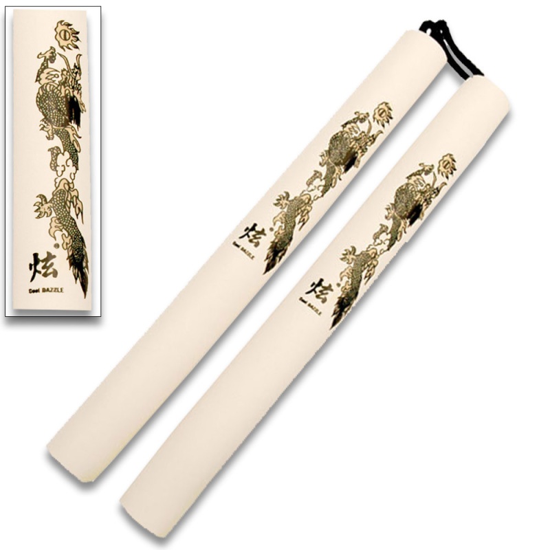 Foam Numchuck White Dragon Graphic