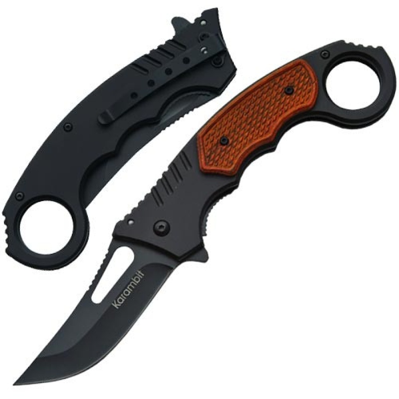 Spring Assist 'Legal Automatic'knife Karambit Tactical Wood h