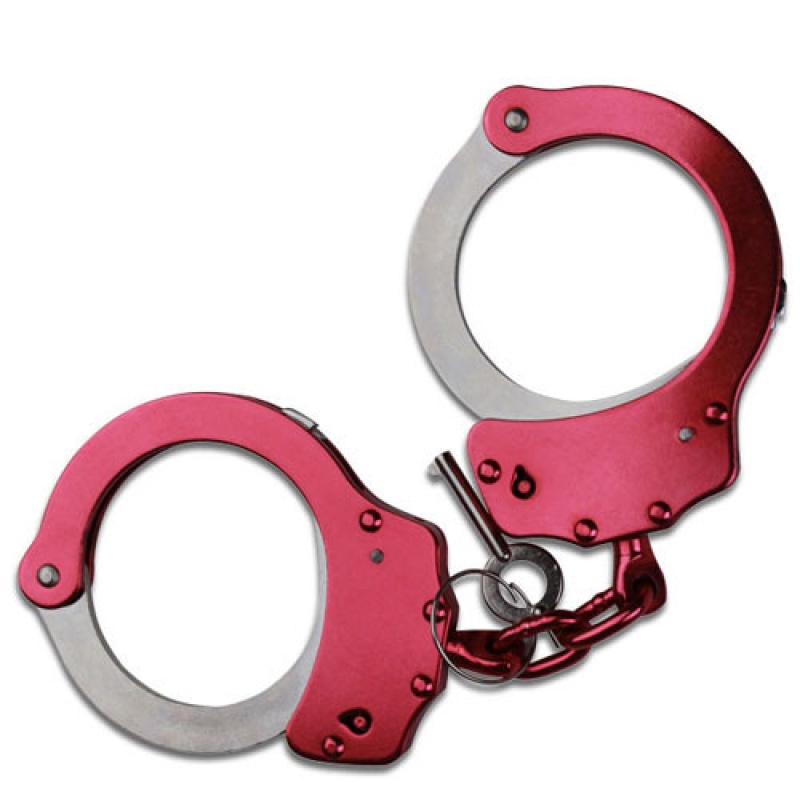 Double Lock Handcuffs with Pink Finish
