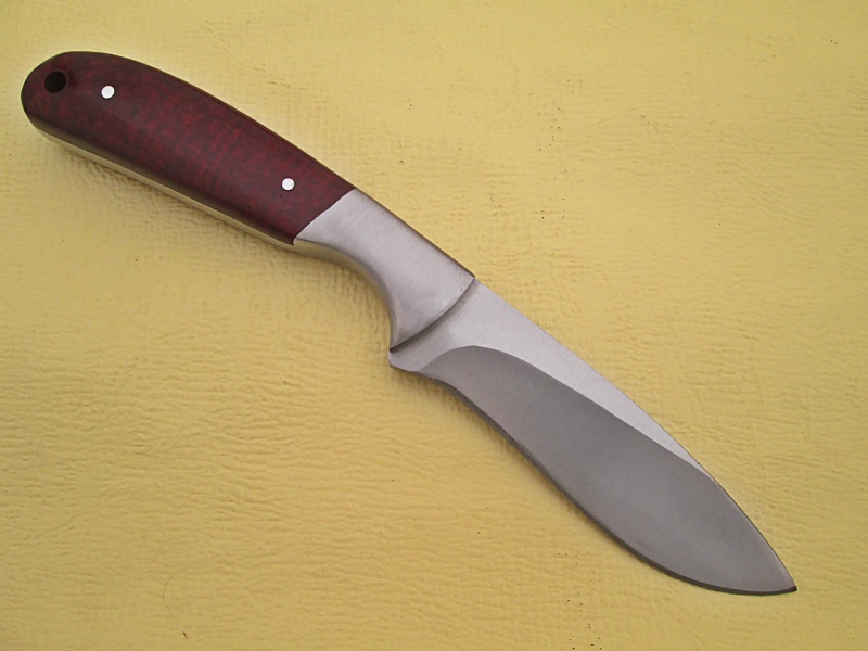 White Deer Pot Belly J2 Steel Skinner Knife Hunters Micarta Grip Drop Point