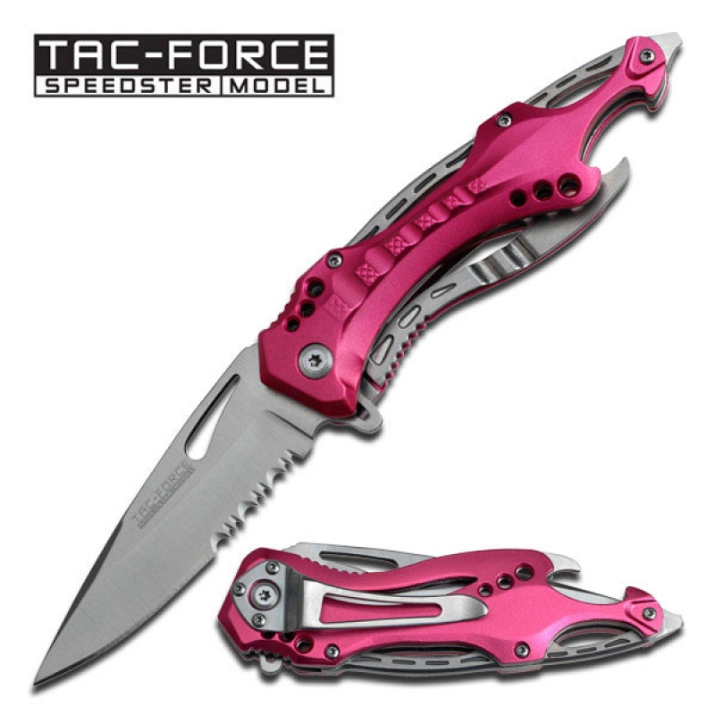 Tac Force Spring Assisted Knife - Law Enforcement - Pink