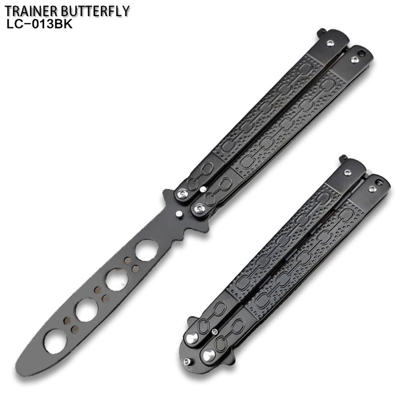 Black Chain-Link Balisong Butterfly Knife Trainer