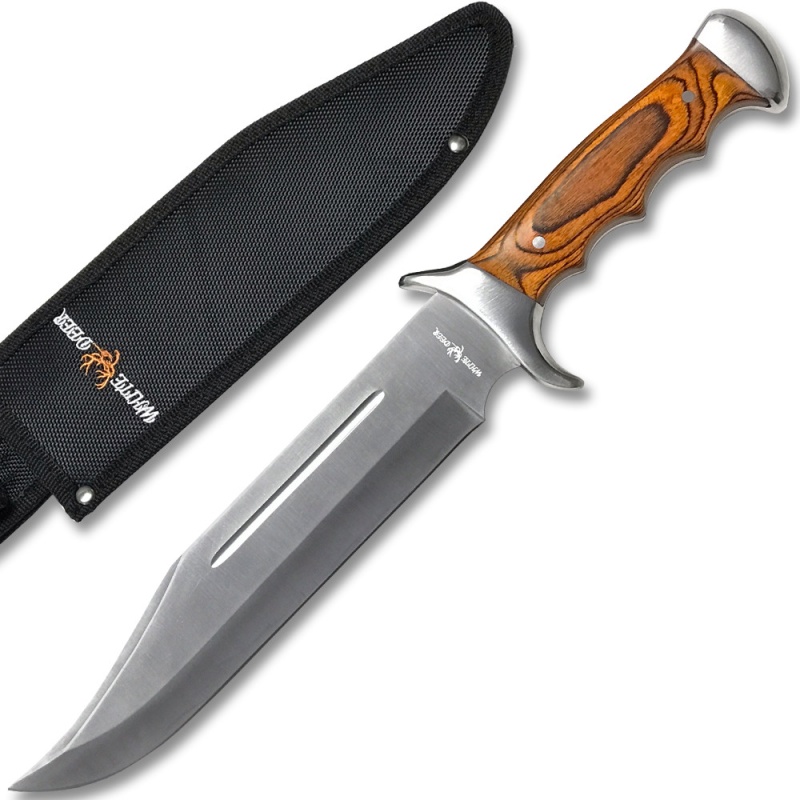 White Deer Full Tang Bowie Knife, 15-Inch