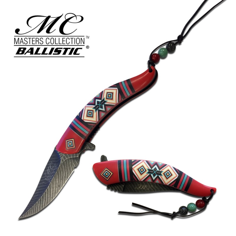 8.5" Native American White Spring Assisted Folding Knife Indian Assist Open Edc