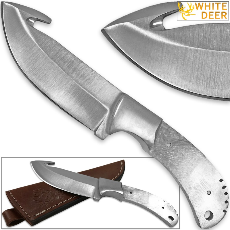 White Deer Guthook Ranger Series Blank J2 Steel Skinner Knife For Making Diy Blade