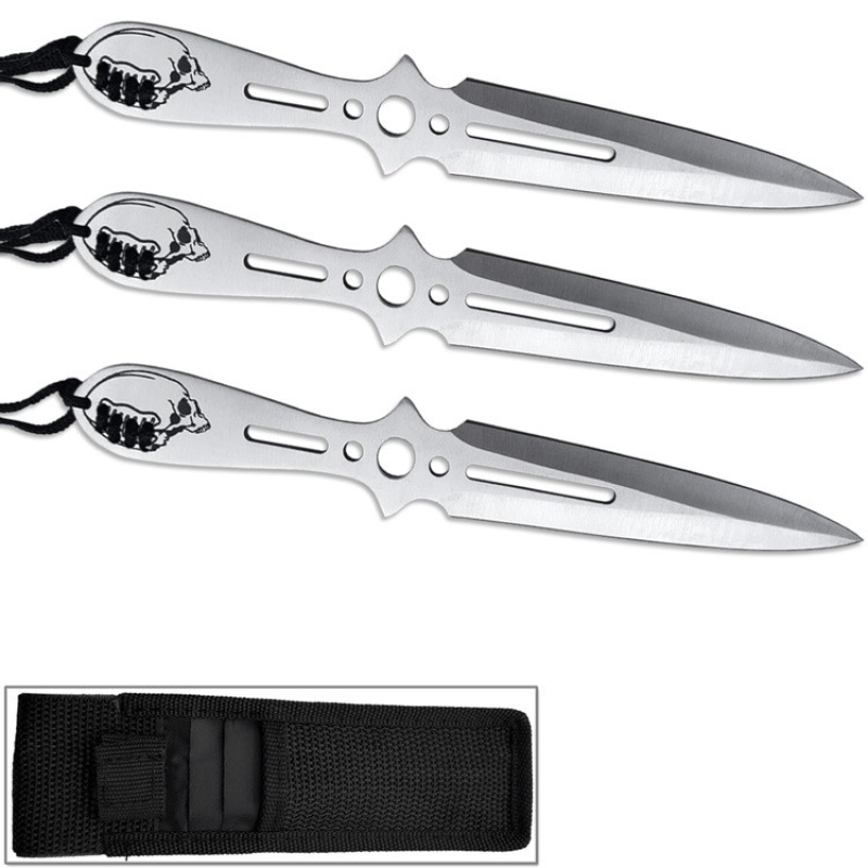 Night Raider Knife Set Double Edged 8In Throwing Knives 3Pcs Pirate Raider