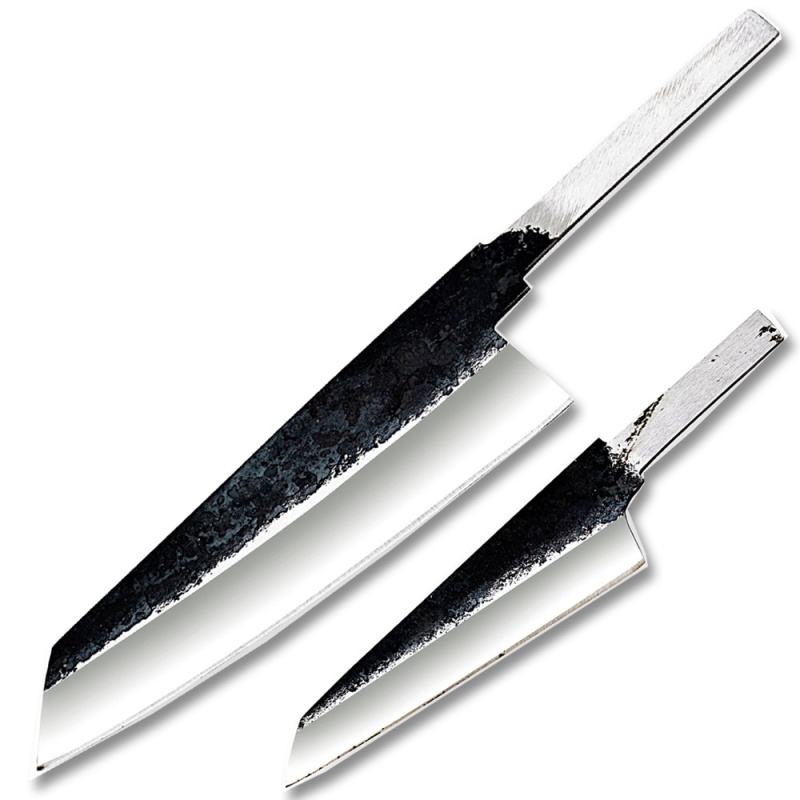 1095 Forged Steel Blank Diy Tanto Point Chef Knife Set Of 2