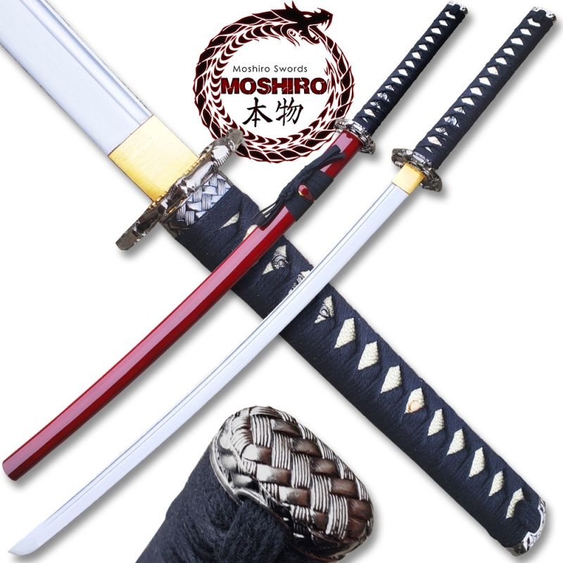 Moshiro 1045 High Carbon Steel Red Glossy Scabbard