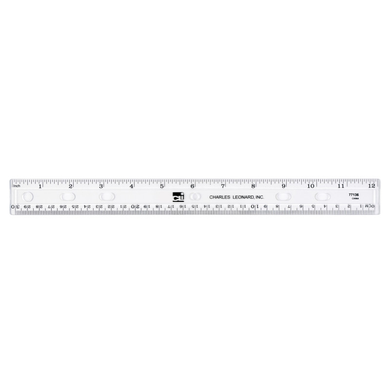 Translucent 12In Plastic Ruler Clear