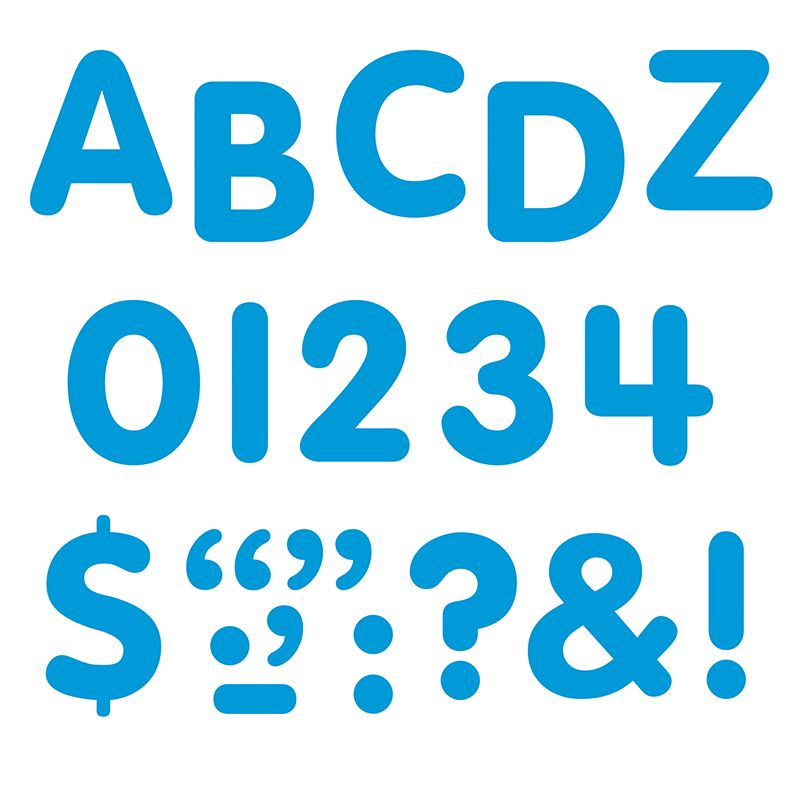 Stick-Eze 1In Blue Letters Numbers And Punctuation Marks