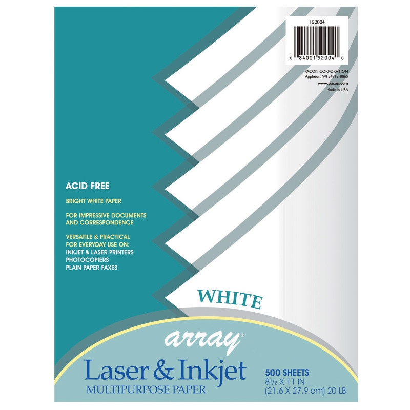 Array Laser/Inkjet 8.5X11 500Ct Paper