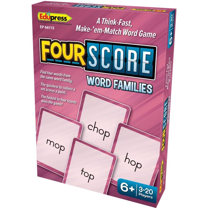 Four Score Word Families Card Game