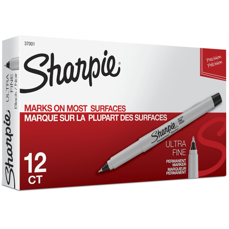 Box Of 12 Black Sharpie Ultra Fine Markers