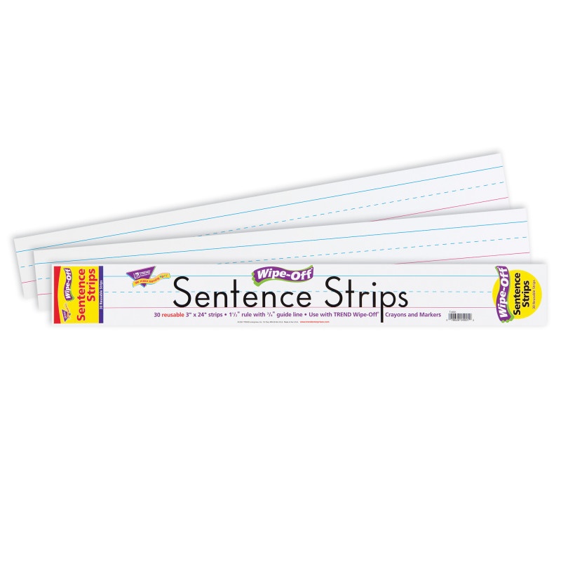 Wipe-Off Sentence Strips 30/Pk 24 X 3