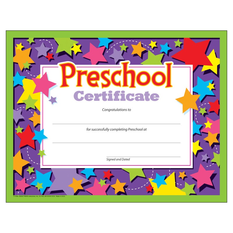 Preschool Certificate 30/Pk