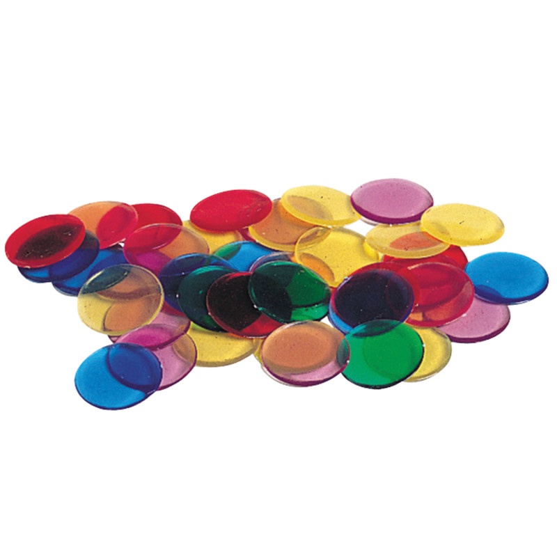 Transparent Counters 250-Pk 3/4 6 Colors