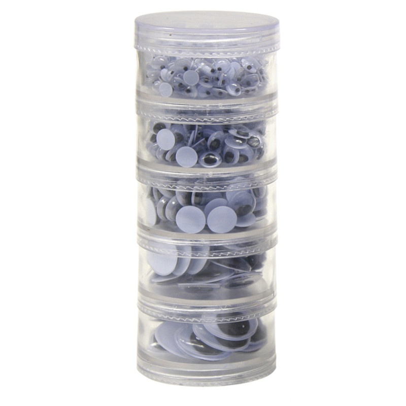 Wiggle Eyes 560Ct Stacking Storage Containers