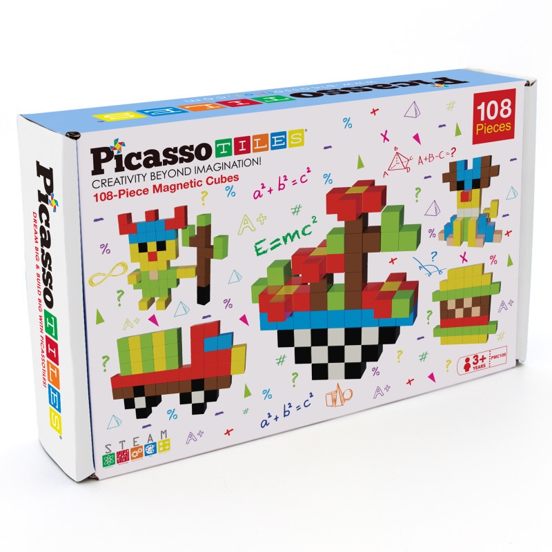 108Pcs Picasso Tiles Magnetic Cubes