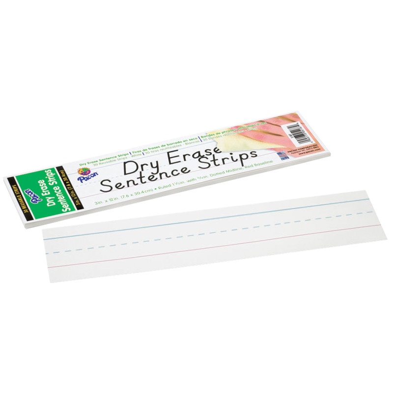 Dry Erase Sentence Strips White 3 X 12 30 Strips