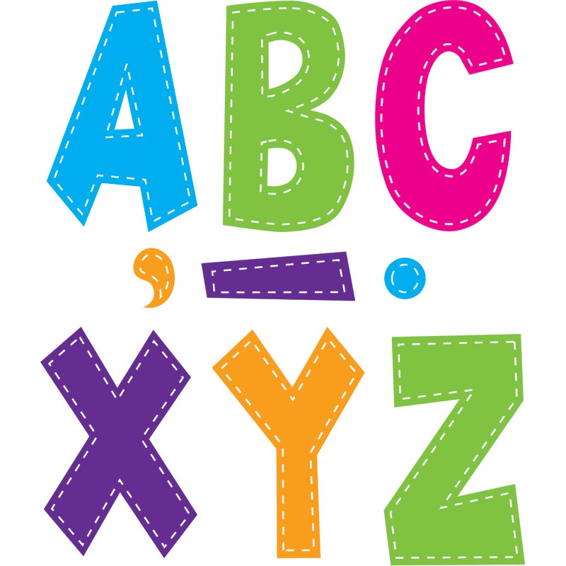 Multi Bright Stitch 7In Fun Font Letters