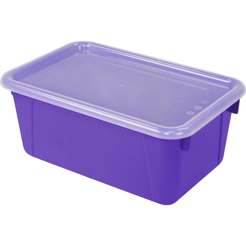 Small Cubby Bin With Cover Purple Classroom