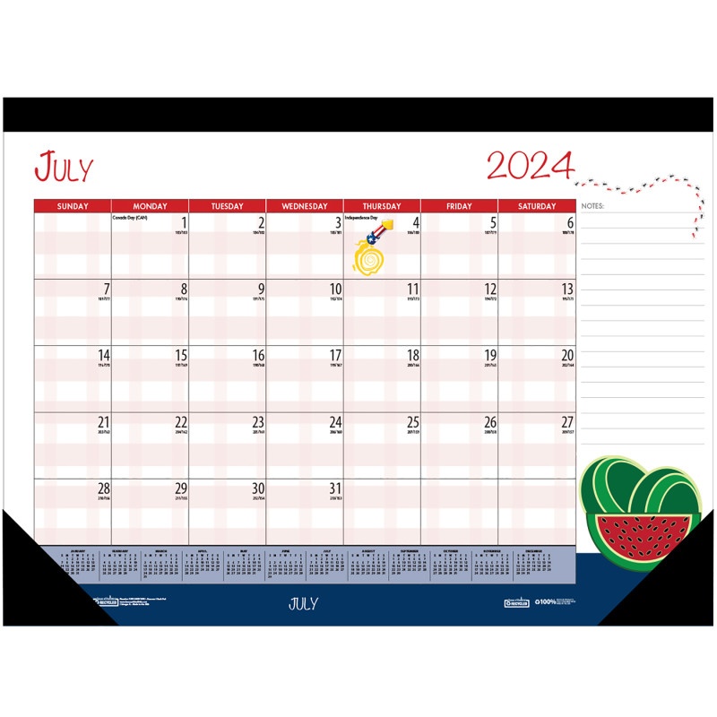 Desk Pad Seasonal 12 Months Jul-Jun Academic