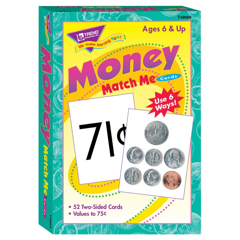 Match Me Cards Money 52/Box Two Sided Cards Ages 6 & Up
