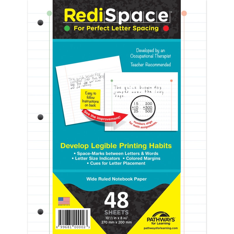 Redi Space Transitional Notebook Paper 48 Shts