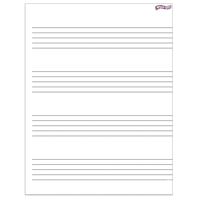Music Staff Paper Wipe Off Chart 17X22