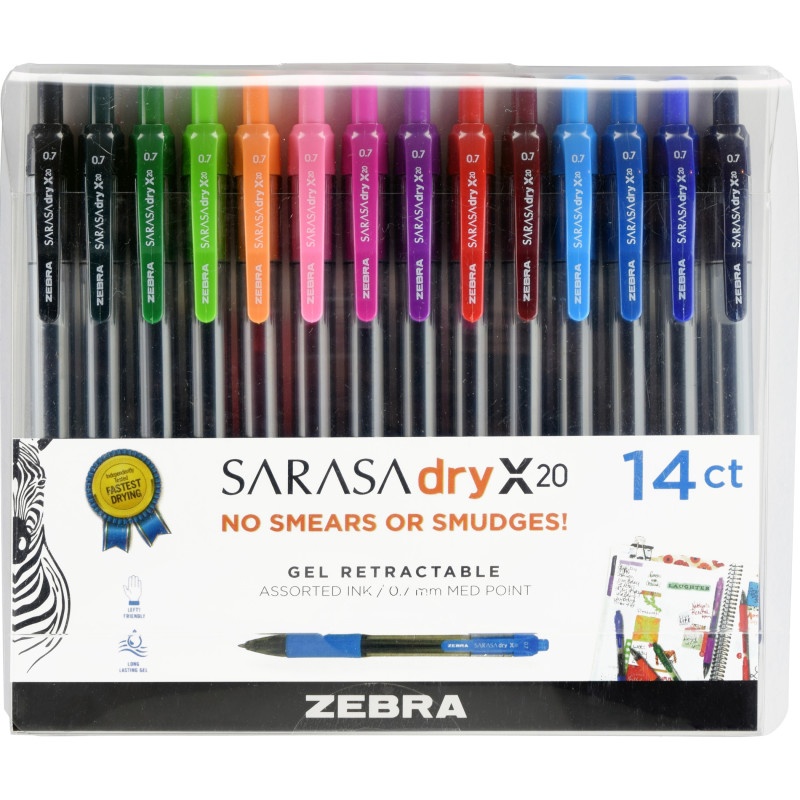 Sarasa Gel Retractable Gel Pens Asst 14Pk