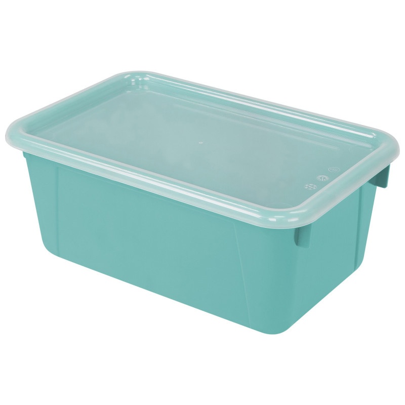Small Cubby Bin With Cover Teal Classroom