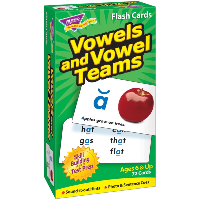 Flash Cards Vowels & Vowel Teams 72/Box