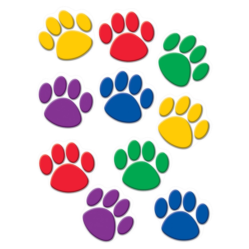 Accents Colorful Paw Prints