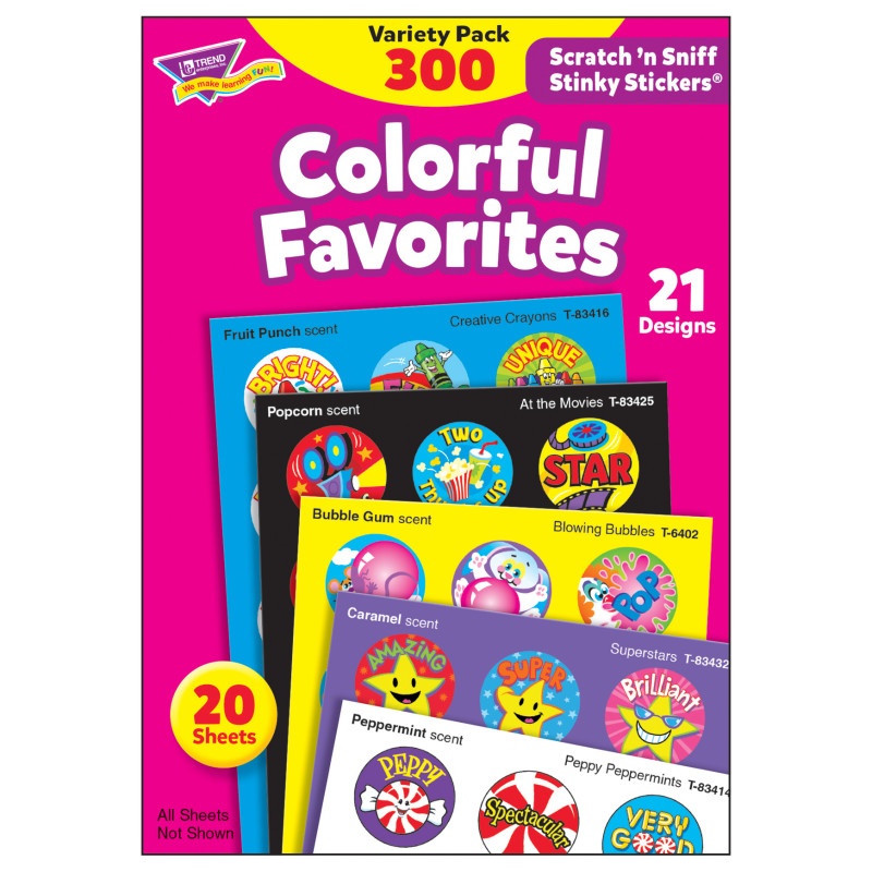 Stinky Stickers Colorful Favorites Acid-Free Variety 300/Pk